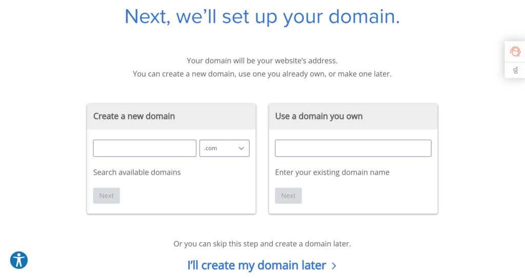 Bluehost Create Domain Later