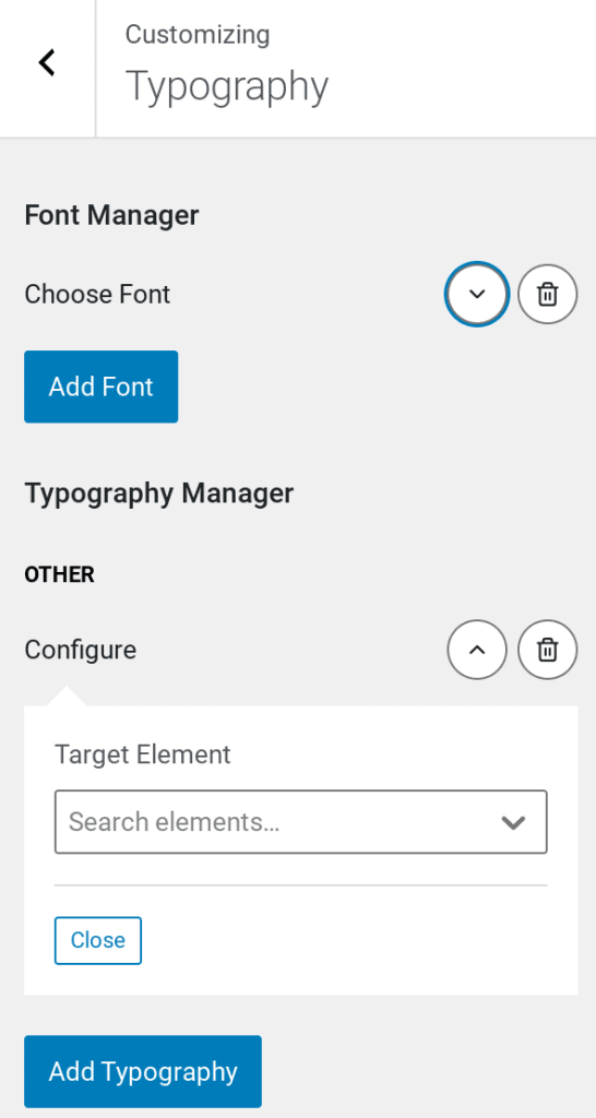 Typography Manager